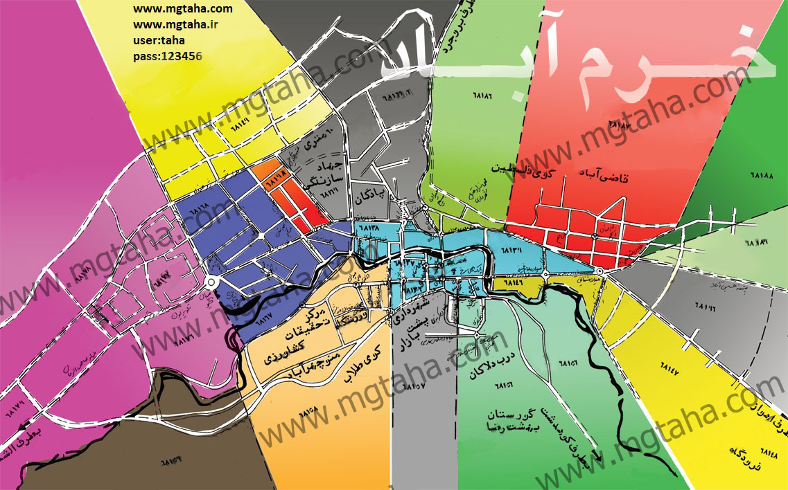 نقشه کد پستی خرم آباد